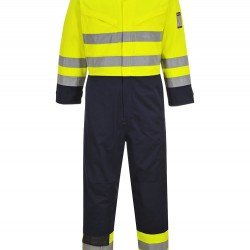 Mens Work Coverall Overall Boilersuit HI VIS Strips Knee Pad Pockets F813 
