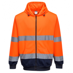 TWO-TONE ZIP FRONT HOODIE