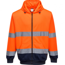 TWO-TONE ZIP FRONT HOODIE