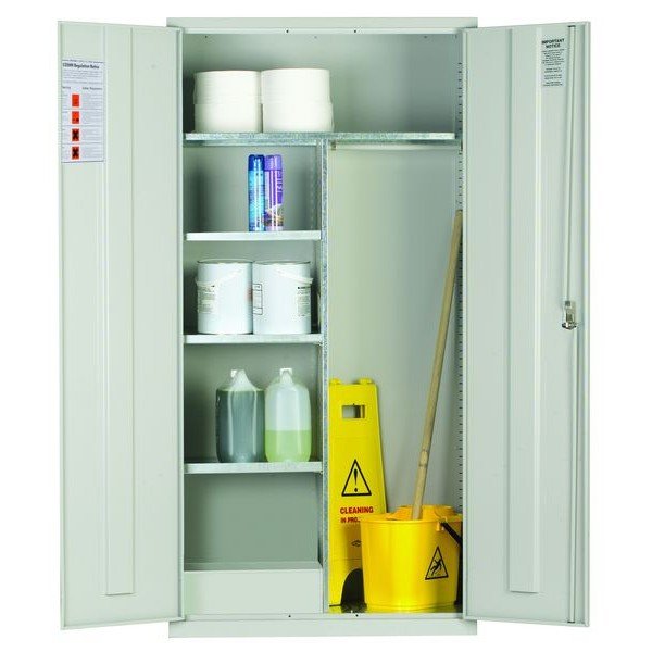 COSHH Cabinet - 1830 x 915 x 457mm (HxWxD) 3 doors, 2 shelves , Sump capacity 15L