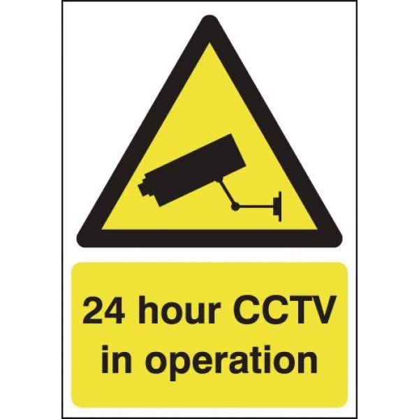 24 hour CCTV in Operation - Self Adhesive