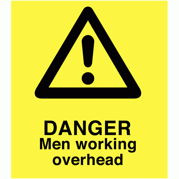 A Board - Danger Men Working Overhead