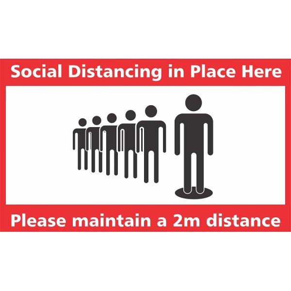 SOCIAL DISTANCING IN PLACE HERE PLEASE MAINTAIN A TWO METRES DISTANCE