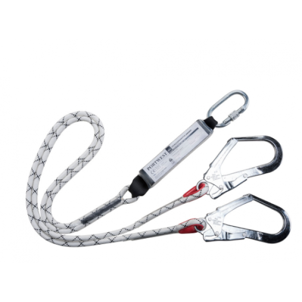 DOUBLE KERNMANTLE LANYARD WITH SHOCK ABSORBER