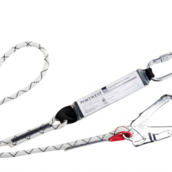 SINGLE KERNMANTLE LANYARD WITH SHOCK ABSORBER