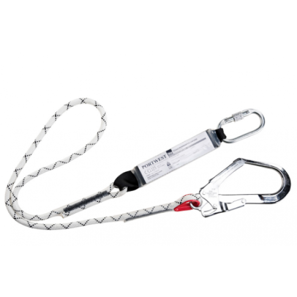 SINGLE KERNMANTLE LANYARD WITH SHOCK ABSORBER