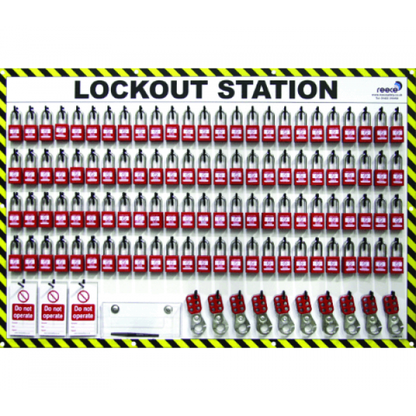 100 Lock Lockout Station With Contents