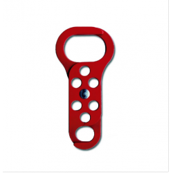 Steel Lockout Hasp Red, Scissor Action 45x32mm&19mm Dia Jaws