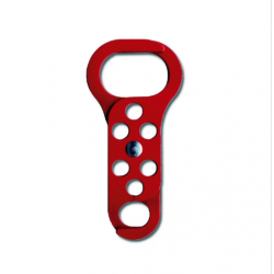 Steel Lockout Hasp Red, Scissor Action 45x32mm&19mm Dia Jaws