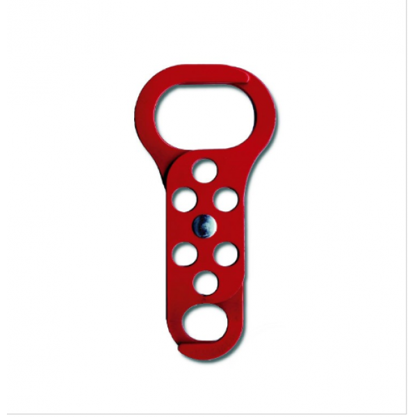 Steel Lockout Hasp Red, Scissor Action 45x32mm&19mm Dia Jaws