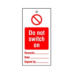 Lockout Tags Do Not Switch On Pack Of 10