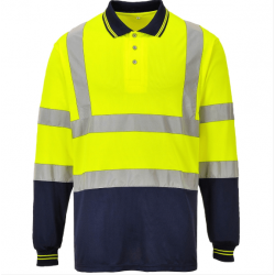 TWO-TONE LONG SLEEVED POLO