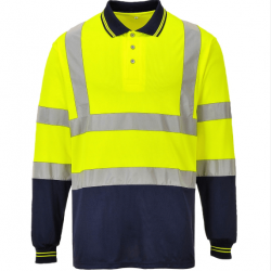 TWO-TONE LONG SLEEVED POLO