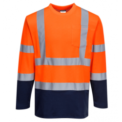 TWO-TONE LONG SLEEVED COTTON COMFORT T-SHIRT