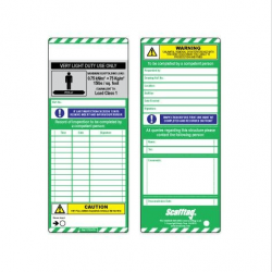 Scaffold Tagging Standard Inspection Insert - VERY LIGHT DUTY