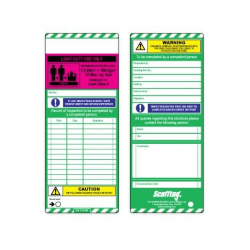 Scaffold Tagging Standard Inspection Insert - LIGHT DUTY