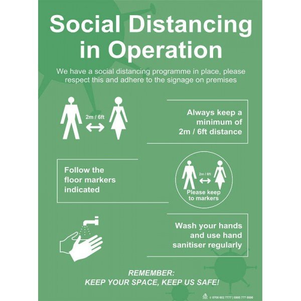 SOCIAL DISTANCING IN OPERATION (RIGID PLASTIC)