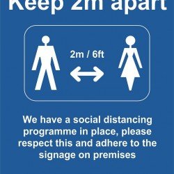 KEEP 2M APART BE SOCIALLY SAFE (FOAM BOARD)