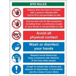 SITE RULES (FOAM BOARD)