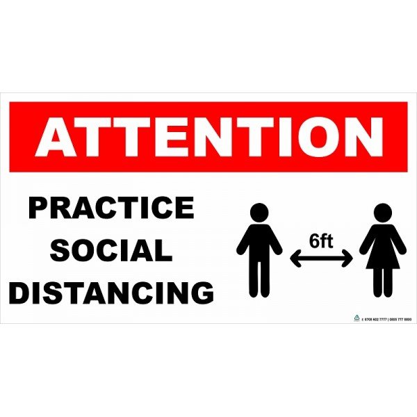 ATTENTION PRACTICE SOCIAL DISTANCE (RIGID PLASTIC)