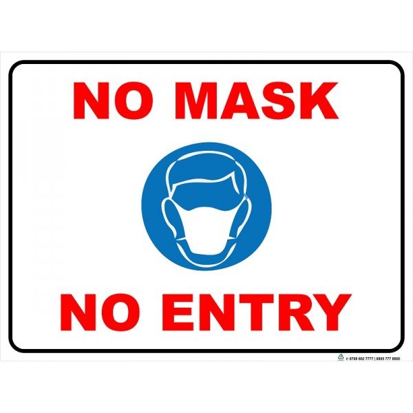 NO MASK, NO ENTRY (RIGID PLASTIC)