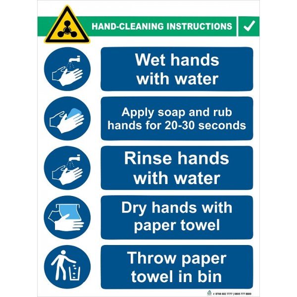 HAND CLEANING INSTRUCTION (FOAM BOARD)