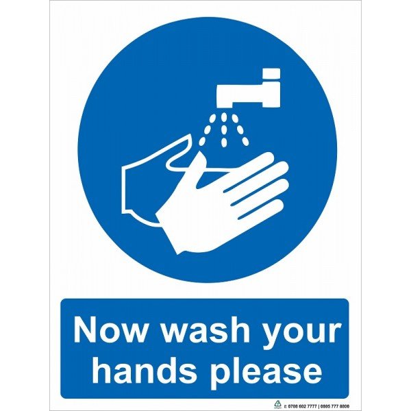 NOW WASH YOUR HAND (RIGID PLASTIC)